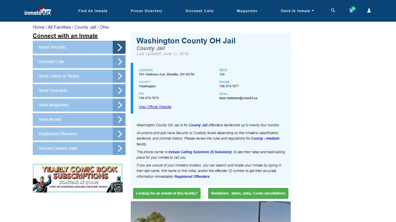Washington County OH Jail - Inmate Locator - Marietta, OH