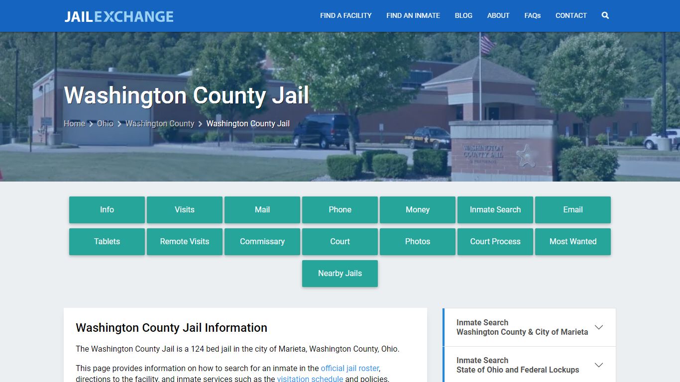 Washington County Jail, OH Inmate Search, Information
